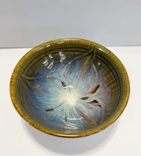 Bill Campbell Studio Art Pottery 6” Bowl Lotus Trillium Crystalline Drip Glaze
