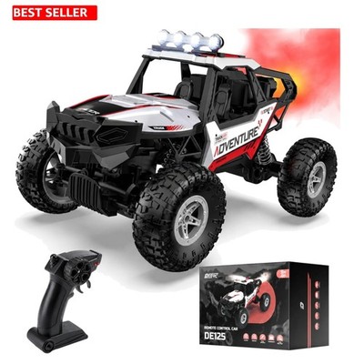 DE125 1:14 RC Rock Crawler - 4WD Monster Truck with Mist Spray & LED Lights