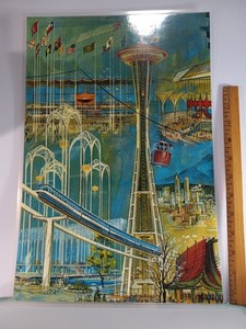 ORIGINAL Earl Duff Seattle 1962 World's Fair Exposition Travel POSTER Century 21