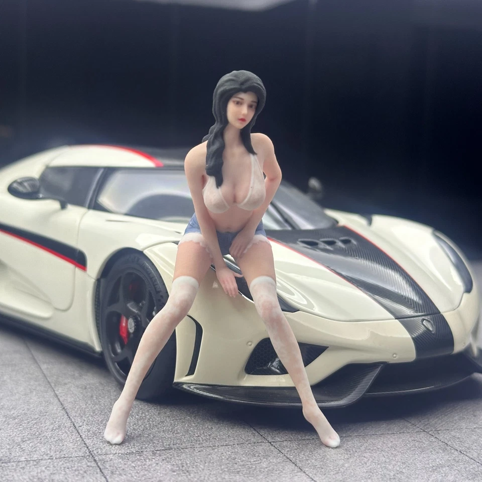 Resin Diorama 1:18 White Stockings Girl Miniature Figurine Doll Toys Scene Props - Image 2 of 4