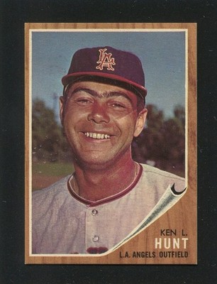 #68 Ken Hunt, Angels - 1962 Topps: NM-MT, o/c, pack fresh, good gloss 220618e