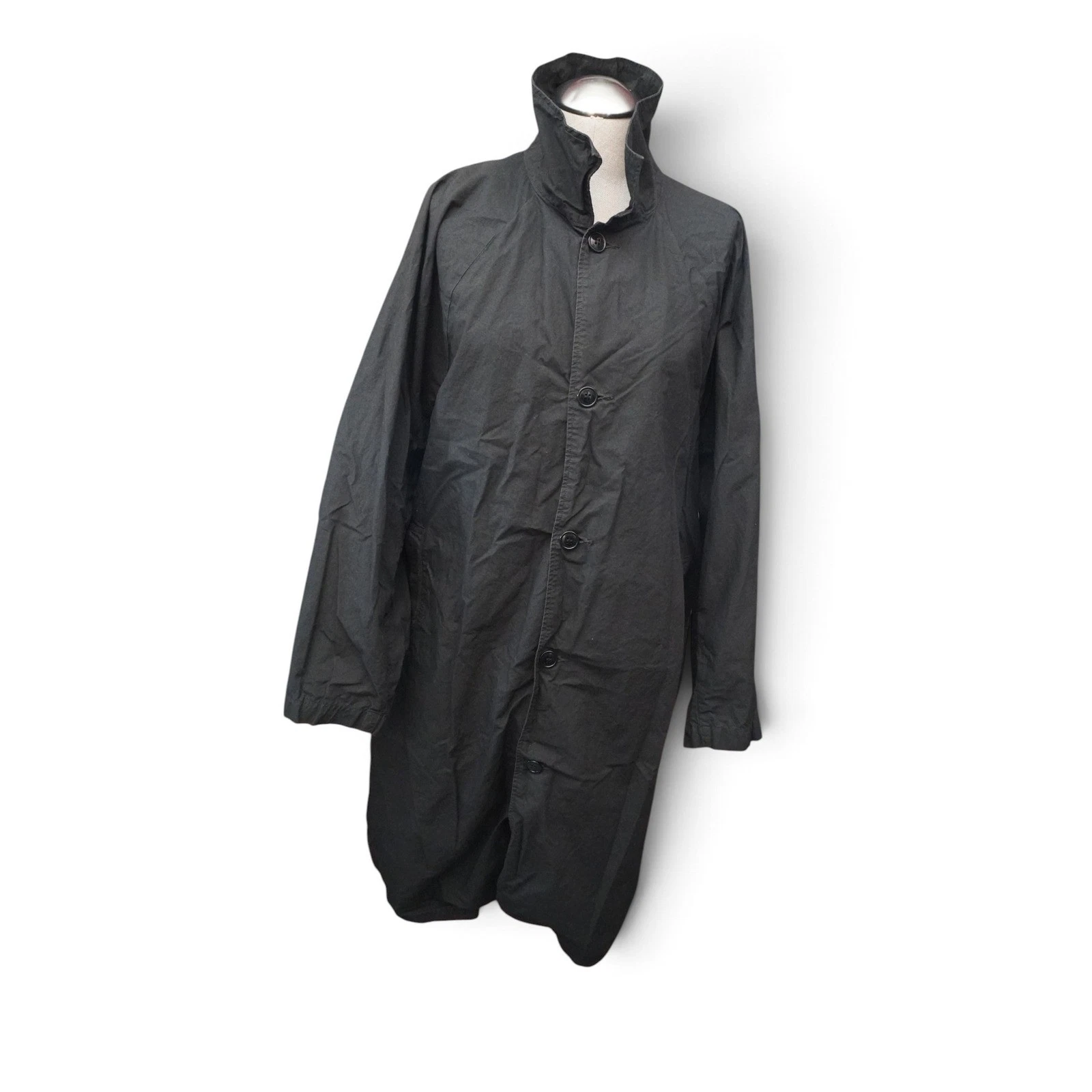 Ordinary Fits Quilt Deli Coat Mens 1 Black Cotton Japanese Shop Workwear Jacket - product detail image 7
