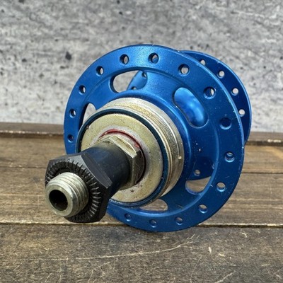 Vintage Sansin BMX Rear Hub 36H NOS Nutted High Flange Blue Alloy