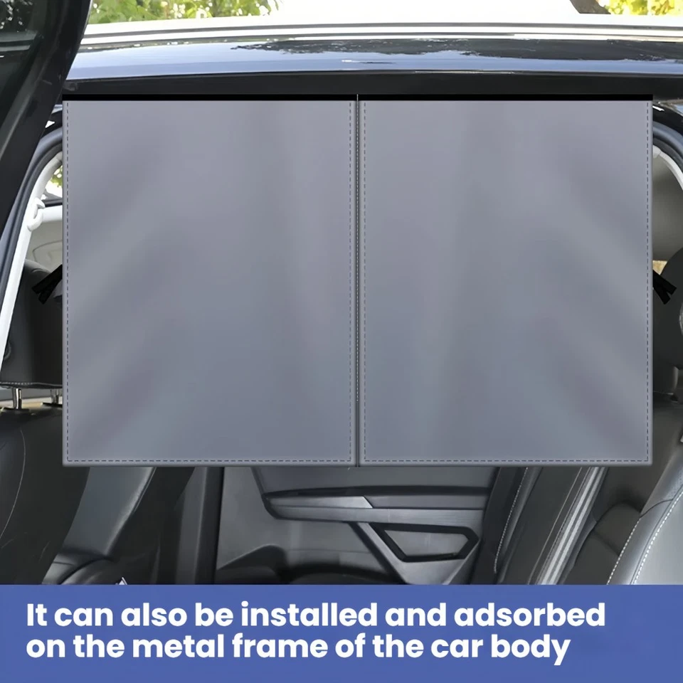 2 peças magnéticas para janelas laterais traseiras de carro dupla camada proteção solar universal EUA - Imagem 3 de 4