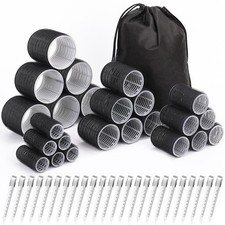 Hair Curlers Set with 24 Rollers 6 Jumbo 6 Large 6 Medium 6 Small and 24 Clip...