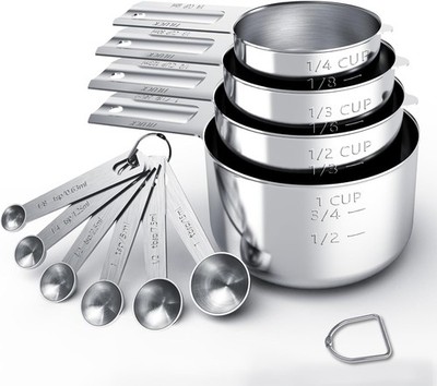 Stainless Steel Measuring Cups & Spoons Set Cups & Spoons,Kitchen Gadgets