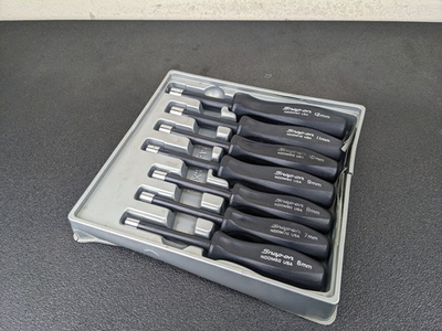 #ad #ad #bp067 Snap On Tools 7PC METRIC 6PT BLACK HARD INSULATED NUT DRIVER SET 6 12MM $189.95