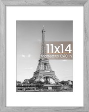 upsimples 11x14 Picture Frame, Display Pictures 8x10 with Mat or 11x14, Gray