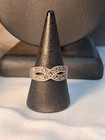 Vintage 925 Sterling Silver Infinity Marcasite Ring, Stamped MJ, Size 7.5 [P38] — photo 2