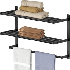Hotel Towel Racks for Bathroom Wall Mounted, 24 Inch 24IN 1 Bar Matte Black