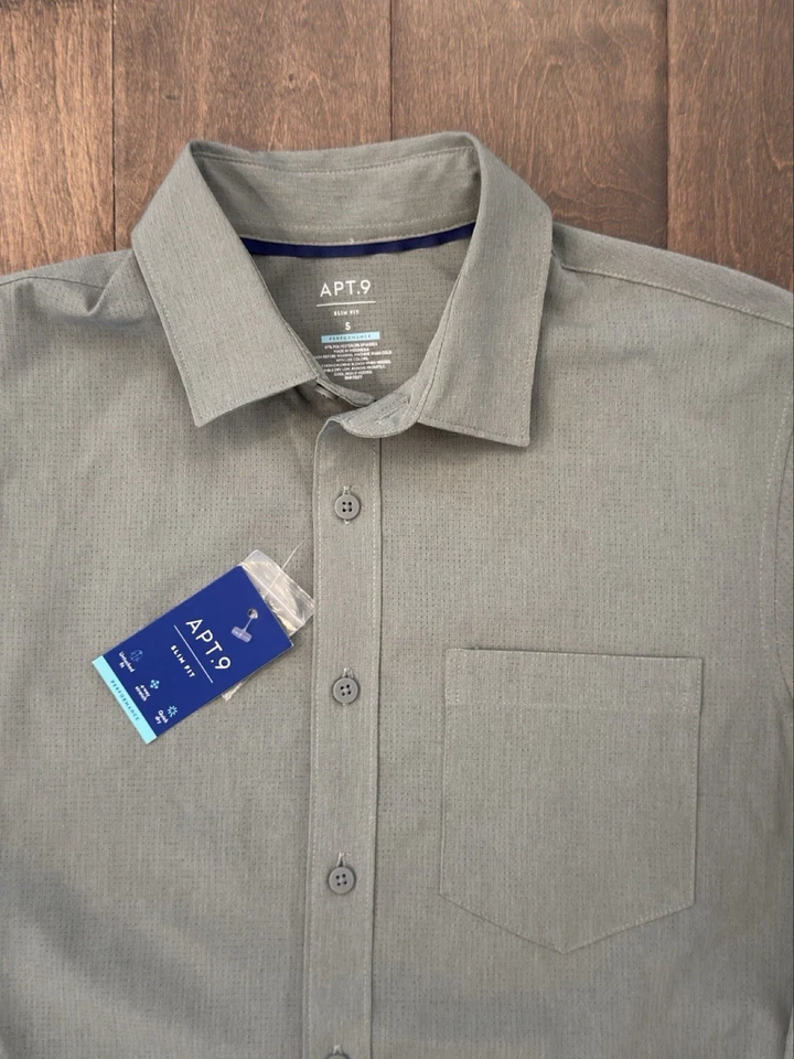 Camisa Apt 9 Calce Ajustado Rendimiento Para Hombres S Verde Manga Larga Elastizada Secado Rápido Nueva Con Etiquetas Foto 3 de 4
