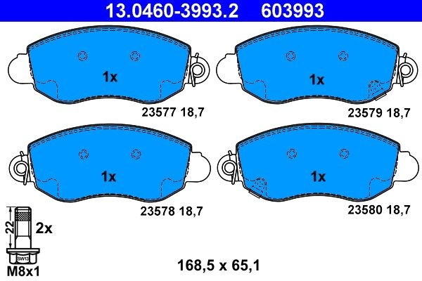 ATE Bremsbelagsatz, Scheibenbremse 13.0460-3993.2 FüR Ford-image