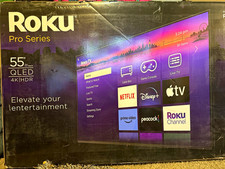 Roku Pro Series 55in QLED 4K 2160p HDR Netflix Smart TV Black