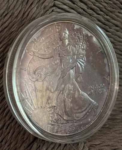 ONE ( 1 ) 1oz .999 Fine Silver Eagle | 1994 | HEAVILY TONED- Stacker Bullion