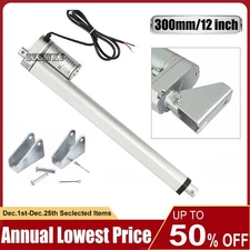 Heavy Duty 12V 12" Linear Actuator Electric Motors 220lbs/1000N Lift W/ Brackets