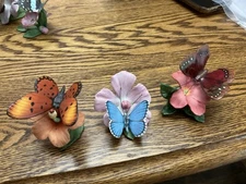 LOT #8 LOT OF 3 BUTTERFLIES OF THE WORLD/PARADISE FRANKLIN MINT PORECELAIN