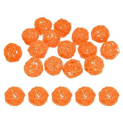 15 Pack 2'' Christmas/Wedding Wicker & Rattan Balls Orange