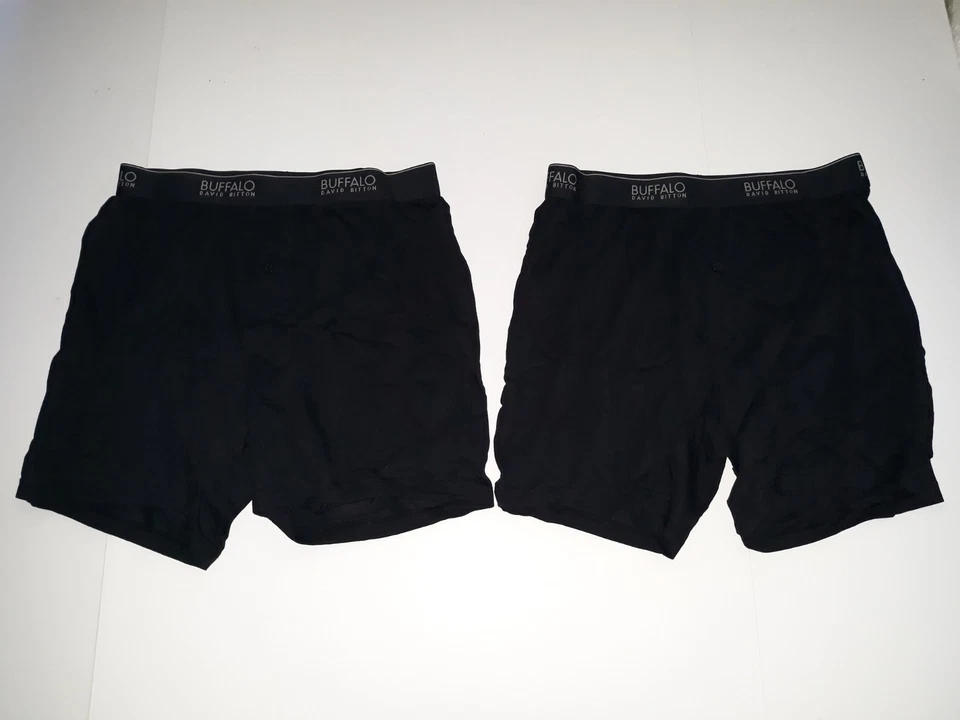 Paquete de 2 boxers de punto Buffalo David Bitton para hombre algodón modal elástico talla mediana Foto 3 de 4
