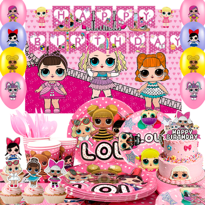 #ad 112 Pcs LOL Surprise Doll Party Decorations Surprise Doll Balloons Cups Backdrop $19.49
