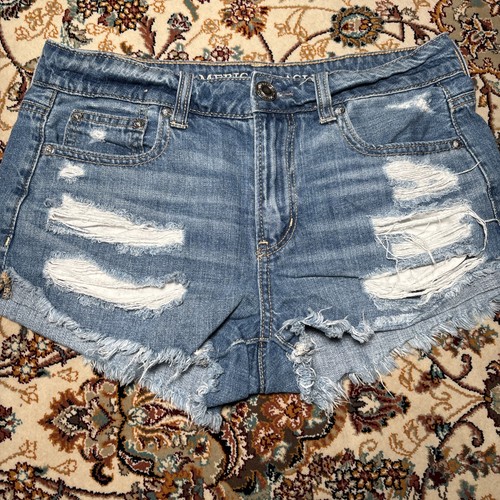 American Eagle Shorts Womens 2 Blue Denim Tomgirl Shortie Cutoff