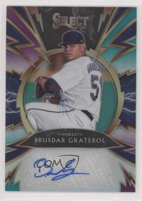 2020 Panini Select Tri-Color Prizm 32/49 Brusdar Graterol Rookie Auto RC v6p
