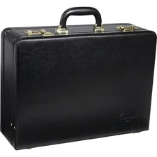 Expandable Faux Leather Attach Case Black & Brown - Large