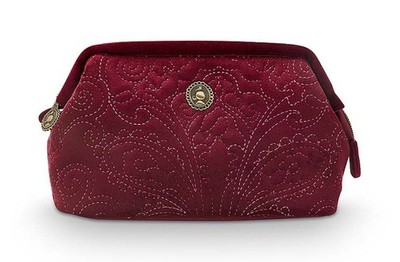 Pip Studio Cosmetic Purse S Velvet Quiltey Days Red weinrot