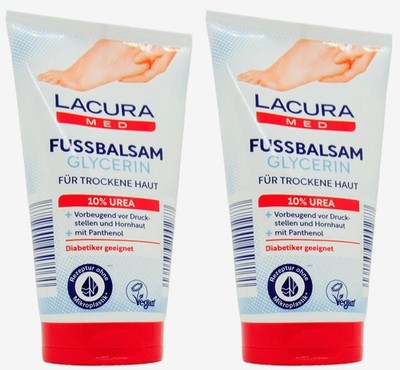 LACURA MED Fußbalsam GLYCERIN + 10% UREA Fußpflege Diabetiker geeignet 2x 150ml