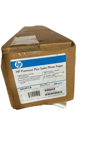 HP Q5491A Premium Plus  SATIN PHOTO PAPER 24” X 50 Ft  BRAND NEW In Box