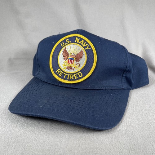 Cappello uomo US Navy pensionato regolabile blu classico militare veterano - Foto 10 di 10