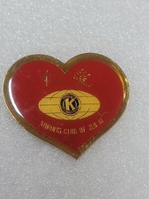 Kiwanis International Kiwanis Club of Jen AI Heart Enamel Red Gold Coloring Pin