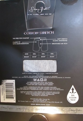 3 SEAN JOHN 2XL 3XL 4XL BLACK GRAY BLUE BIG & TALL COTTON STRETCH BOXER BRIEFS - Picture 15 of 23