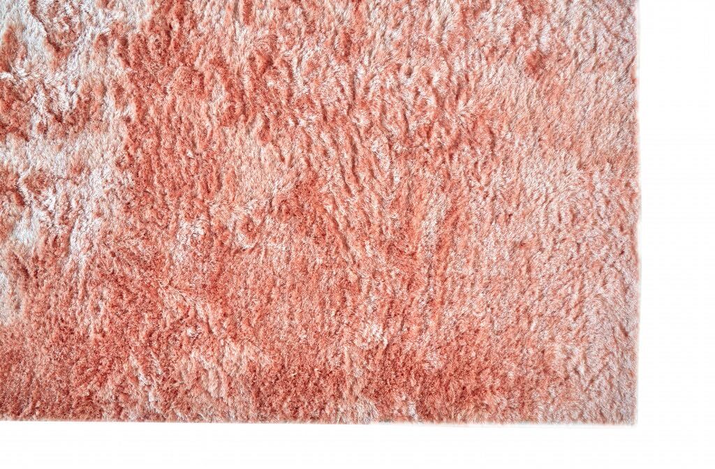 Розовый Ворсистый коврик ручной работы размером 8 Х 10 дюймов