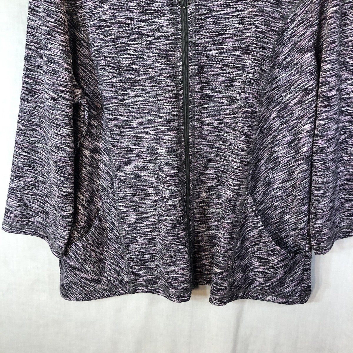 Chico's パッチワークジャケット サイズ3 Chicos 3 Jacket Womens Extra Large Black Purple Abstract Art