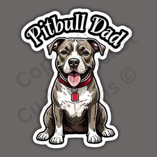 Pitbull Dad Dog Breed Cute 3 Vinyl Sticker