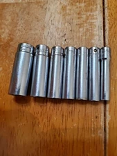 Snap On 1/4 Drive 1/4-7/16 9/16 6PT Deep Sockets Lot Of 7