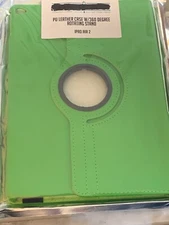 apple ipad Air 2nd Gen PU Leather Case With 360 Degree Rotating Stand Green New