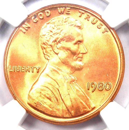 1980 Lincoln Memorial Cent Penny 1C - Certified NGC MS68 RD - Top Pop 8/0!
