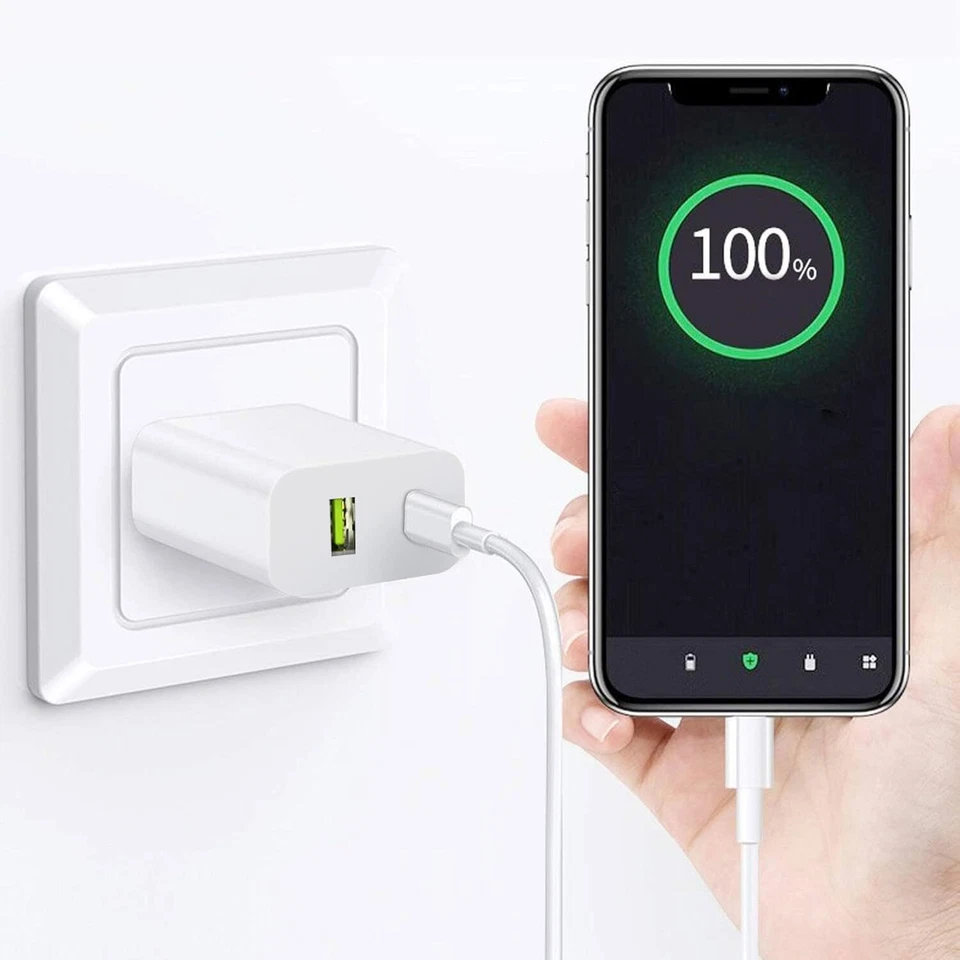 Lote de 20W plugue carregador USB C porta dupla bloco de carregamento rápido + tijolo USB A para iPhone - Imagem 4 de 4