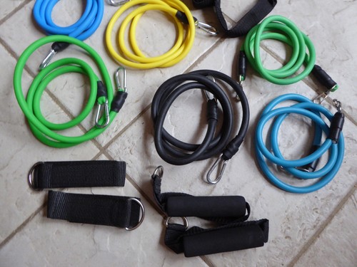 12 Pcs Workout Resistance Cords Tubes Band Set Pull Rope w Handles Home Fitness - Picture 2 of 6