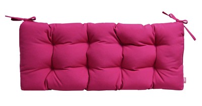Sunbrella Canvas Hot Pink Outdoor Tufted Bench Cushion With Ties
