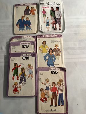 Simplicity Patterns Lot of 5 Vintages Please see photo and Descr. Condit