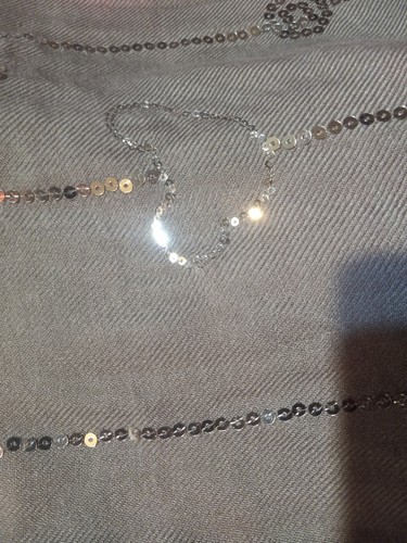 Mickey Mouse Gray Sequin Scarf with fringes - Picture 2 of 5