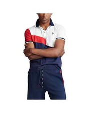 New Polo Ralph Lauren Men Classic-Fit Soft Cotton Polo S Navy White Multi DEC25B