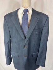 Ralph Lauren Wool 2 Button Blue Pinstripe 42R Blazer Suit Coat Jacket