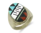 Vintage Zuni Ring 925 Sterling Authentic Natural Gemstone Handmade Size 11