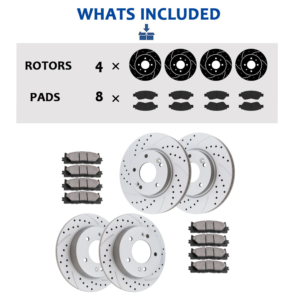 Front and Rear Brake Rotors Pads fit for Hyundai Elantra 20112016 Kit