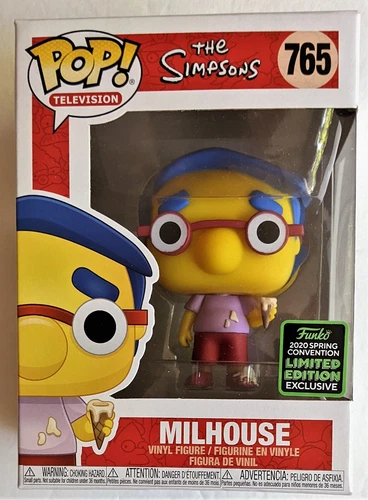 The Simpsons #765 Milhouse Figure Funko POP! 2020 Spring Exclusive Damaged box