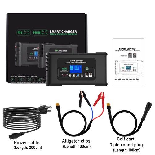 48V 13A Golf Cart Battery Charger, Compatible with Club Car Models & RXV-A Plug - Picture 5 of 8