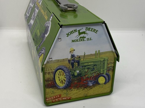 John Deere Metal Tin Toolbox Lunchbox Hinged Lid - Picture 4 of 5